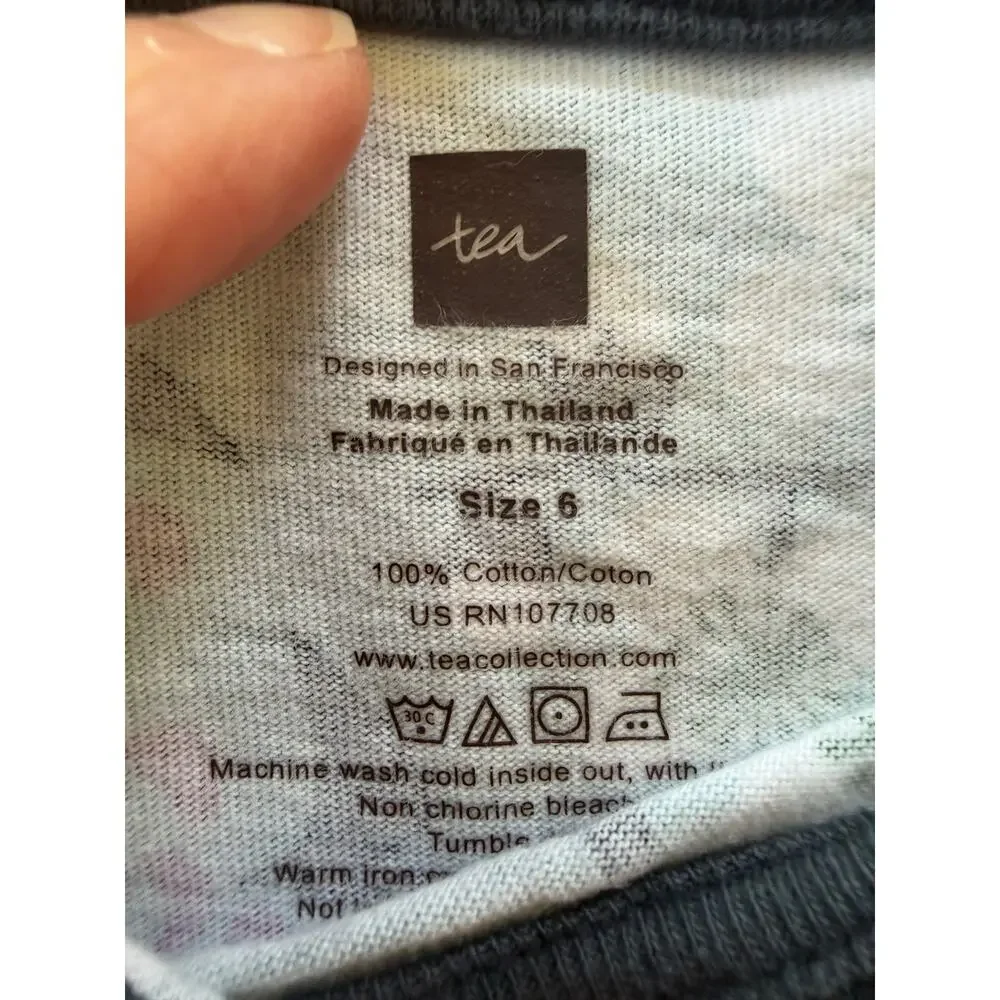 Tea Collection Wrap Neck Chrysanthemum Floral Dress Girls Size 6 - Picture 2 of 4